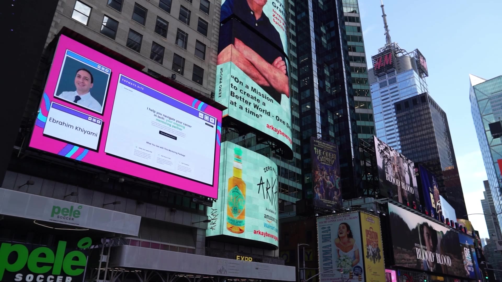 EB Khiyami featured on Times Square Billboard, NYC